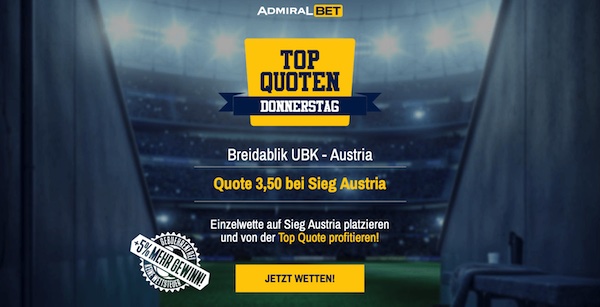 erhöhte Quote zu Austria-Breidablik bei Admiralbet