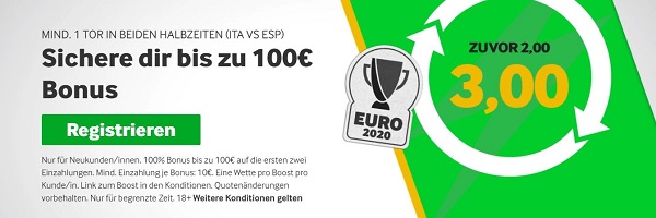 Betway Angebot Italien Spanien EM-Halbfinale