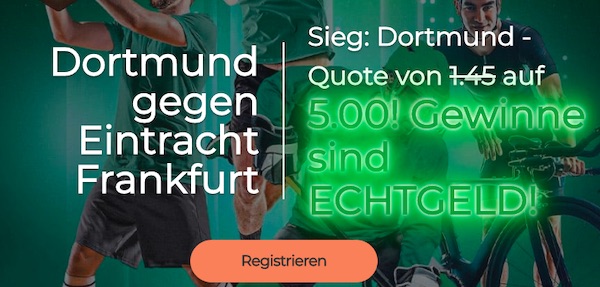 BVB gewinnt gegen SGE mit Quote 5.0 bei Mr. Green