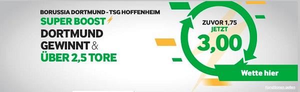 betway wette superboost bvb hoffenheim bayern hertha odds boost