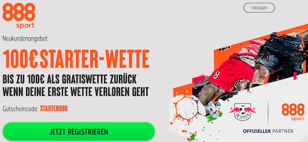 100€ Starterwette für alle deutschen 888sport neukunden