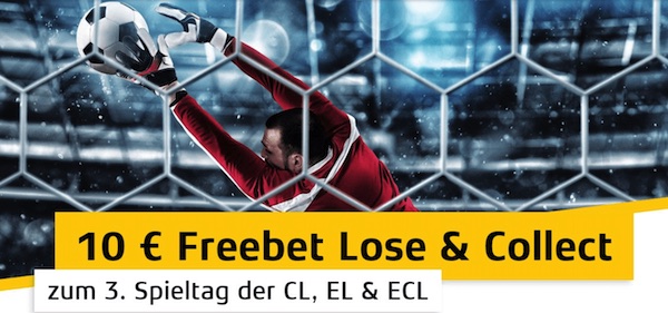 Merkur Sports/Cashpoint: 10€ Lose & Collect zum 3. Spieltag der Europapokal-Bewerbe