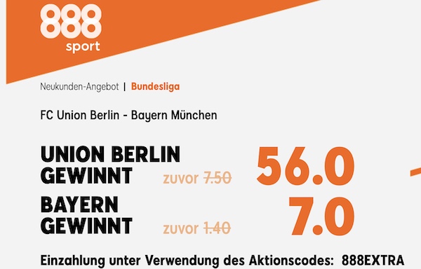 Union gegen Bayern 888sport Boost