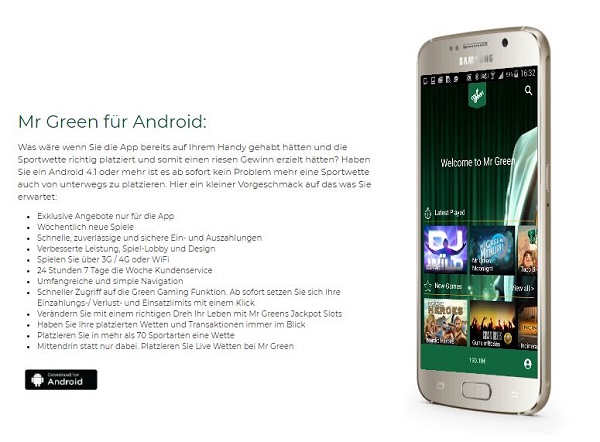 mr green android app download angebot bild wette