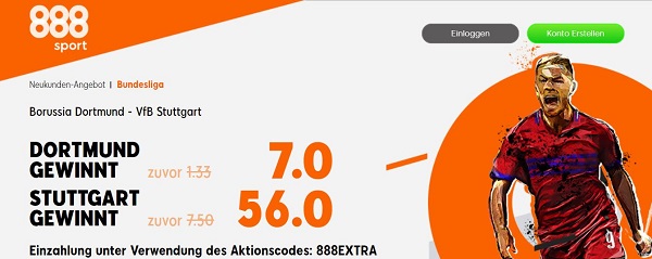 888sport boost quotenboost angebot bvb stuttgart bundesliga wette