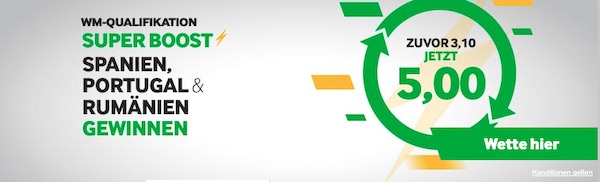 Betway Kombi Boost zur WM Quali!