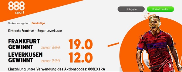 eintracht bayer werkself 888sport odds boost wette quote bundesliga 888sport