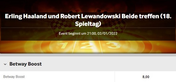 haaland lewandowski betway wette bundesliga quote