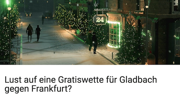 Unibet belohnt Gladbach-Frankfurt Wette
