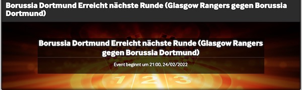 Wette mit dem Betway Superboost auf Rangers vs. BVB!