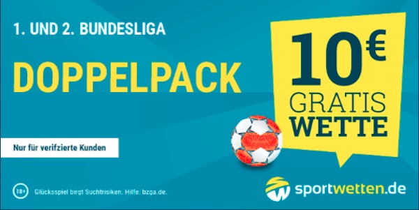 Wöchentliche Freiwette zur 1. und 2. Bundesliga bei Sportwetten.de