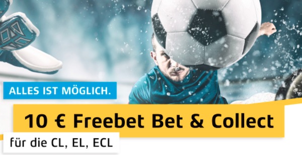 Sicher dir eine 10€ Freebet für deine EL-Wetten