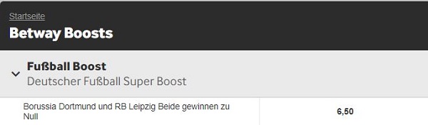 betway boost dortmund leipzig siege zu null bundesliga wette