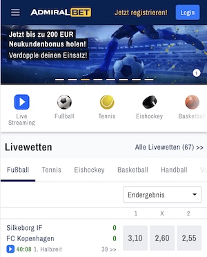 Screenshot App ADMIRALBET