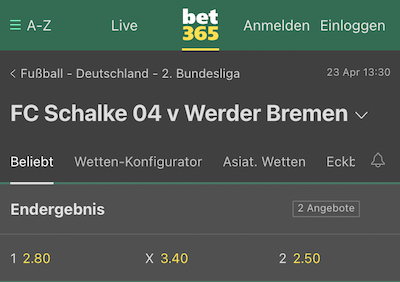 bet365 schalke bremen