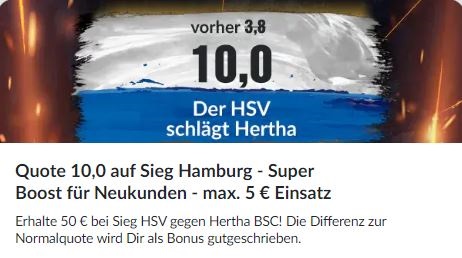 Die Hamburger gewinnen gegen Hertha - Odds Boost bei BildBet