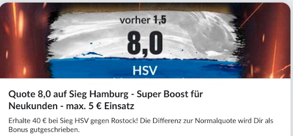 Bildbet Quote 8.0 auf Sieg HSV!