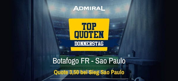 Fußball Brasilien mit Botafogo gegen Sao Paulo bei Admiralbet