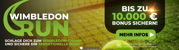 Top Wette beim Tennis Wimbledon Run Grand Slam Wette