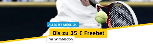 Merkur sports versichert deine Wimbledon Wette bis zu 25 Euro