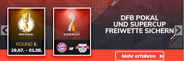 Bahigo Sportwetten Schweiz Promo zu DFB Pokal und Supercup