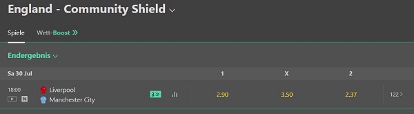 Bet365 Wetten Liverpool ManCity