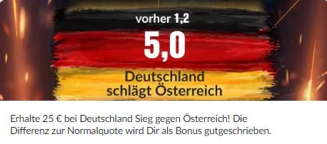 BildBet Boost Deutschland gegen Österreich Top Quote
