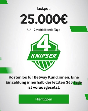 Betway Vier Knipser Angebot für die Saison 2023/24