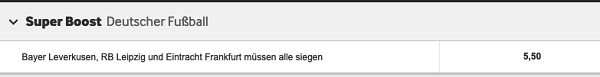 Betway Boost Tipp mit Quotenboost auf die Bundesliga