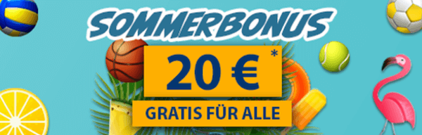 Der Sommerbonus von Bet3000 bringt dir 20 € Extra