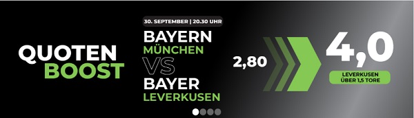 Bayern gegen Leverkusen mit quotenboost bei Happybet