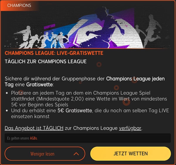 888sport Tipp Wette auf die Champions League