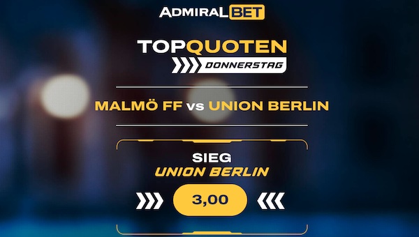 Quote 3.0 auf Union Berlin beim Admiralbet Top-Quoten Donnerstag