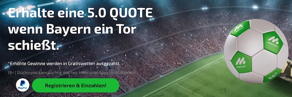 Quote 5.0 auf ein Tor der Bayern bei Mobilebet