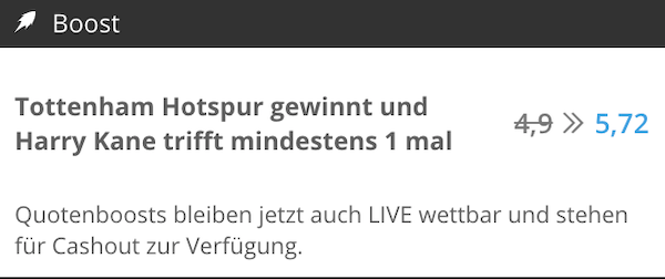 Neo.Bet erhöht die Quote auf einen Tottenham Sieg für dich!