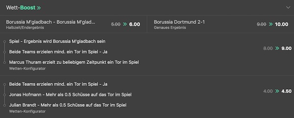 bet365 wett boosts dortmund gladbach quoten borussen derby