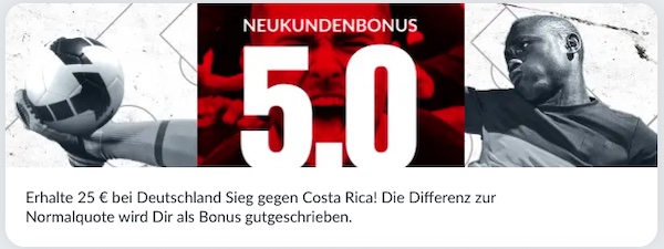 Bildbet pusht die Quote auf Sieg DFB auf 5.0!