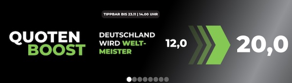 Happybet Boost mit Quote 20.0 auf Deutschland gewinnt die WM