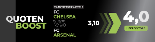 Arsenal trifft auf Chelsea. bei Happybet gibt es den Quotenboost dazu!