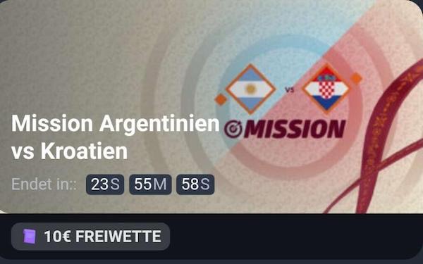 10€ Live-Gratiswette von Betano für deine Argentinien - Kroatien Wetten!