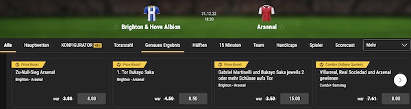 Bwin Tipp Brighton Arsenal Premier League