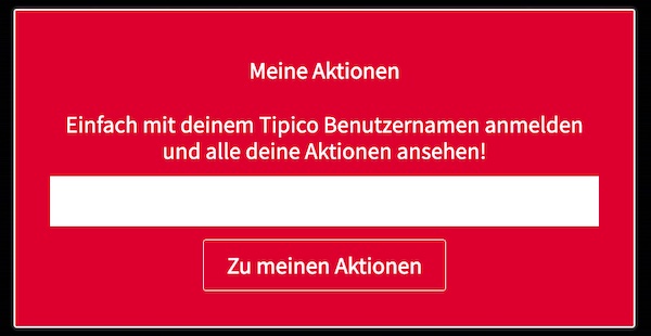 Screenshot Tipico Meine Aktionen