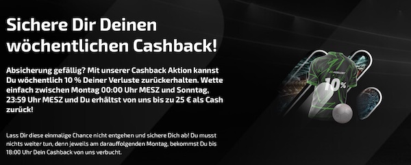 Mobilebet Wette ohne Risiko setzen pro Woche