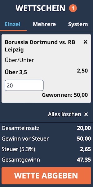 Chillybets Wette und Tipp Dortmund Leipzig