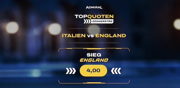 admiral top quoted Donnerstag Italien gegen england