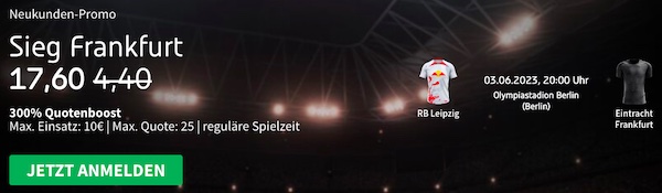 Tipico mit 300% Boost auf Sieg Frankfurt vs. Leipzig