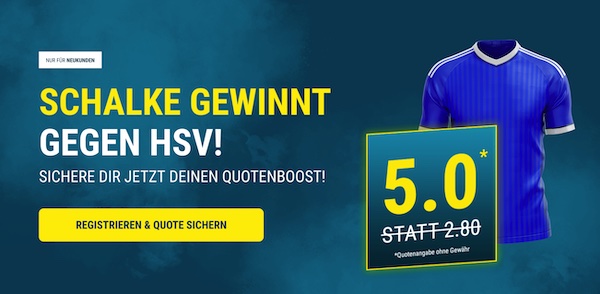 sportwetten.de erhöht die Quote auf einen Schalke-Sieg beim HSV auf 5.00!