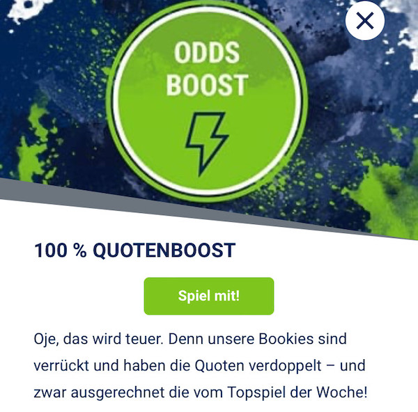 Wöchentlicher Quotenboost bei Bet at Home