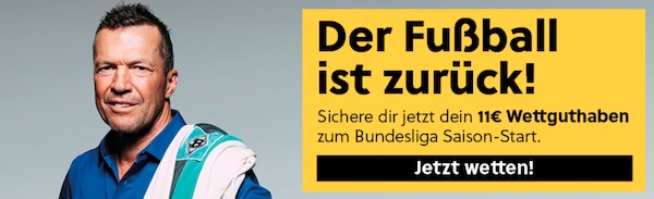 11€ Guthaben von Interwetten zum 1. Bundesliga Spieltag