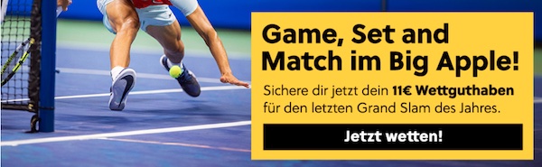 11€ gratis Guthaben warten bei Interwetten zu den US Open